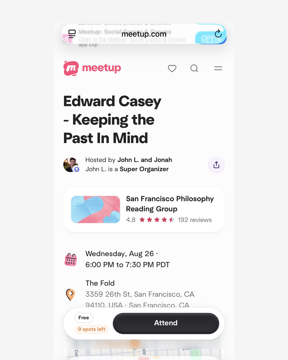 Events & tickets — original screenshot