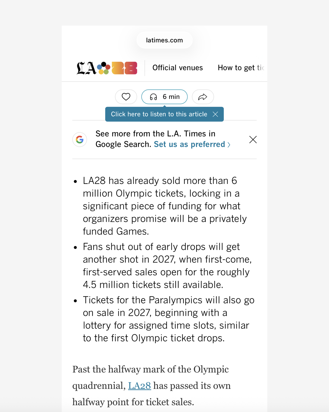 News articles — original screenshot