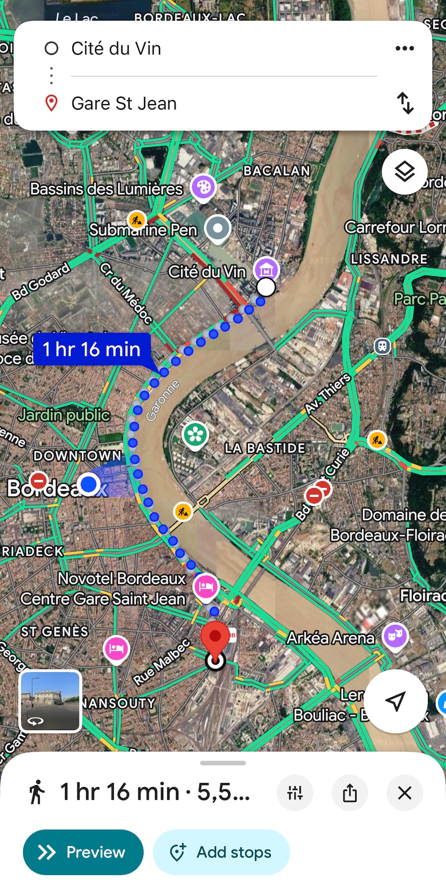 Original navigation screenshot