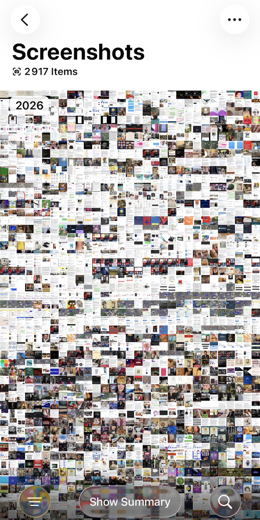 A camera roll full of unsorted screenshots